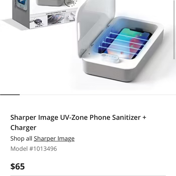 🔥 4 / $20 🔥 ✨ Sharper Image UV-Zone Phone Sanitizer + Charger ✨ - Picture 3 of 6